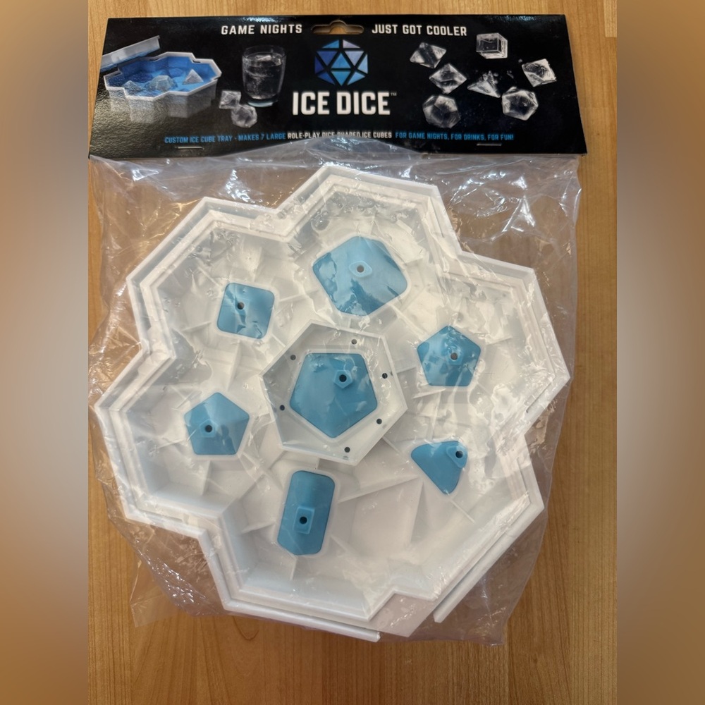 Ice Dice Game Set with Blue and White Mold